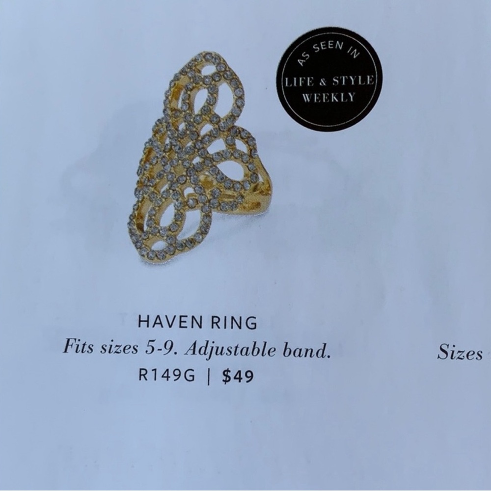 Stella & Dot Filigree Ring-one size fits all